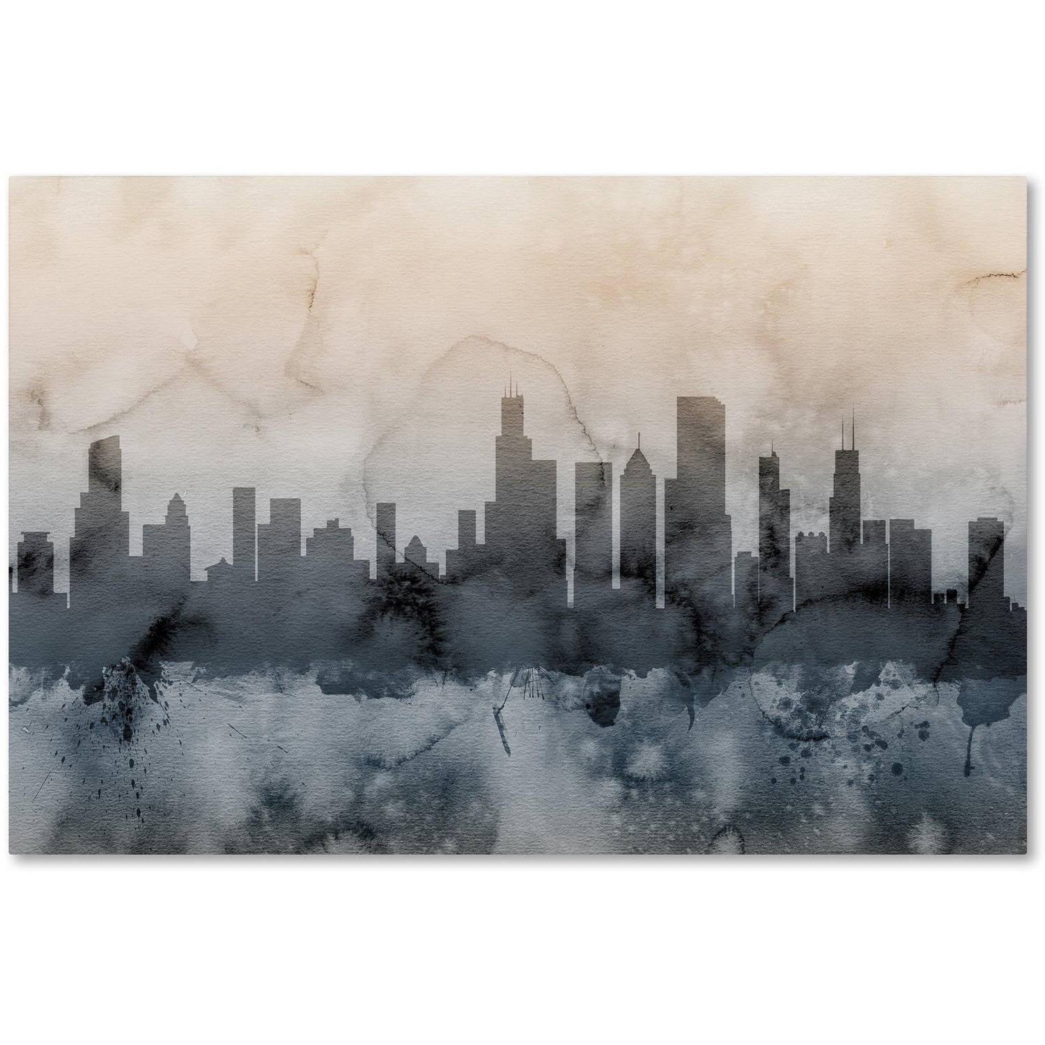 Trademark Fine Art "Chicago Illinois Skyline V" Canvas Art by Michael Tompsett