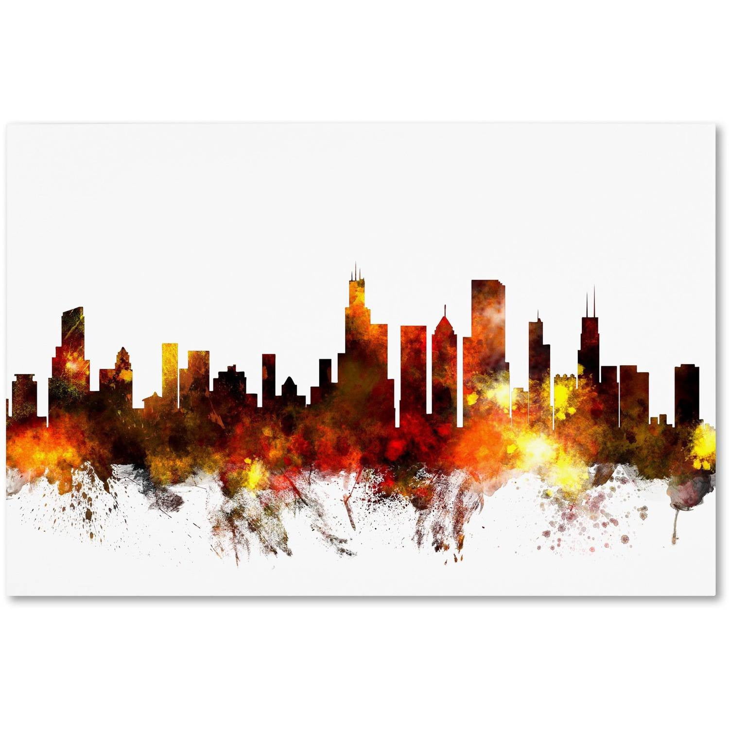 Trademark Fine Art "Chicago Illinois Skyline VI" Canvas Art by Michael Tompsett