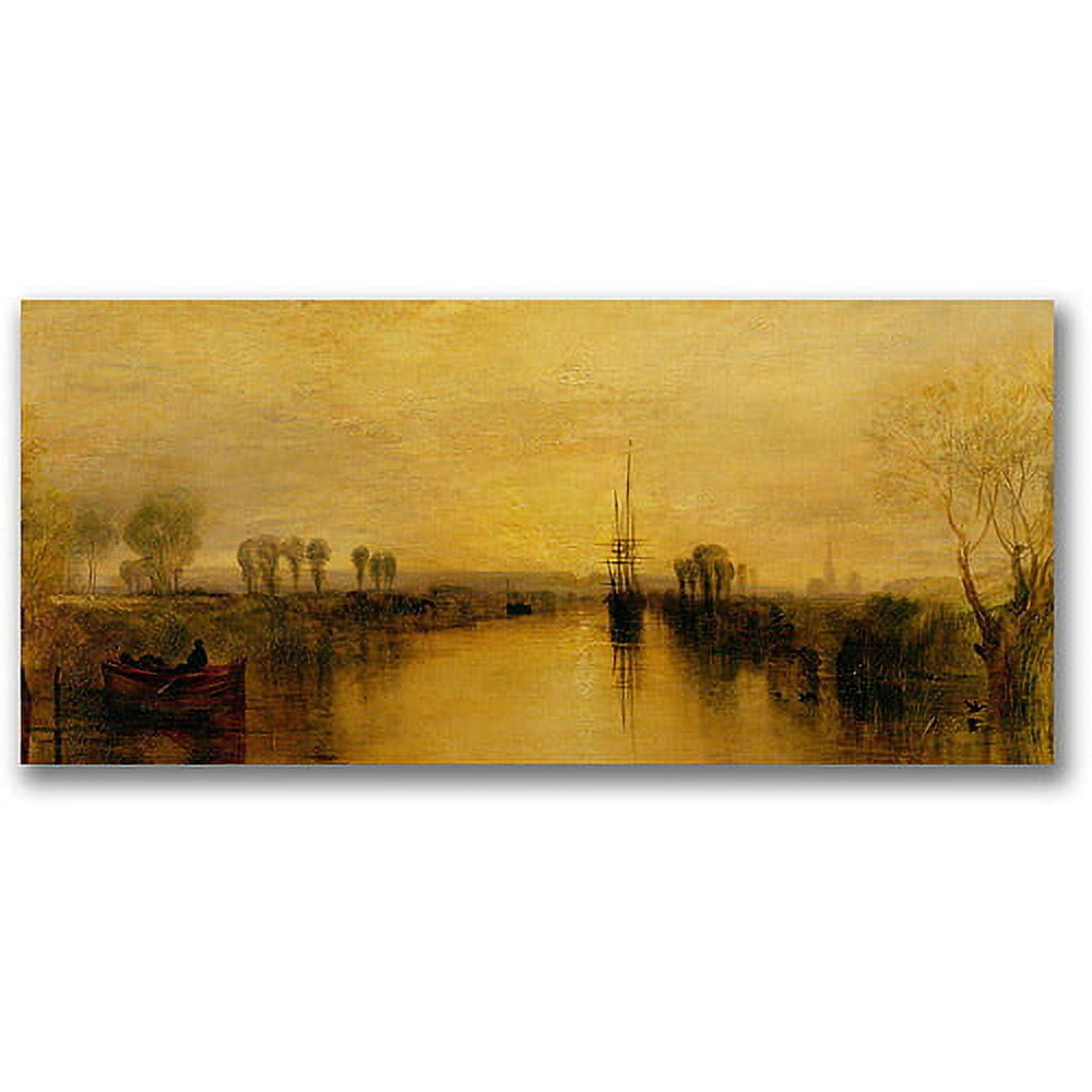 Chichester Canal Landscape Canvas Wall Art in Warm Tones