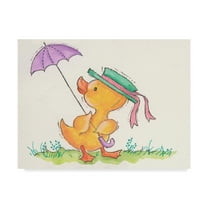 Trademark Fine Art 'Chick With Umbrella' Canvas Art by Beverly Johnston