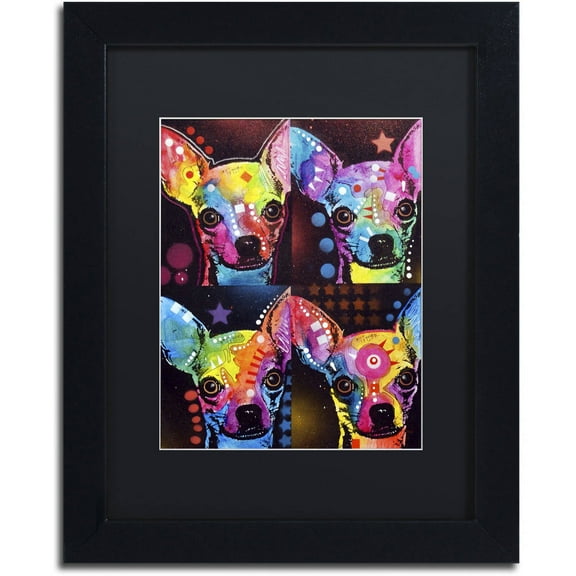 Trademark Fine Art "Chihuahua 4x" Canvas Art by Dean Russo, Black Matte, Black Frame
