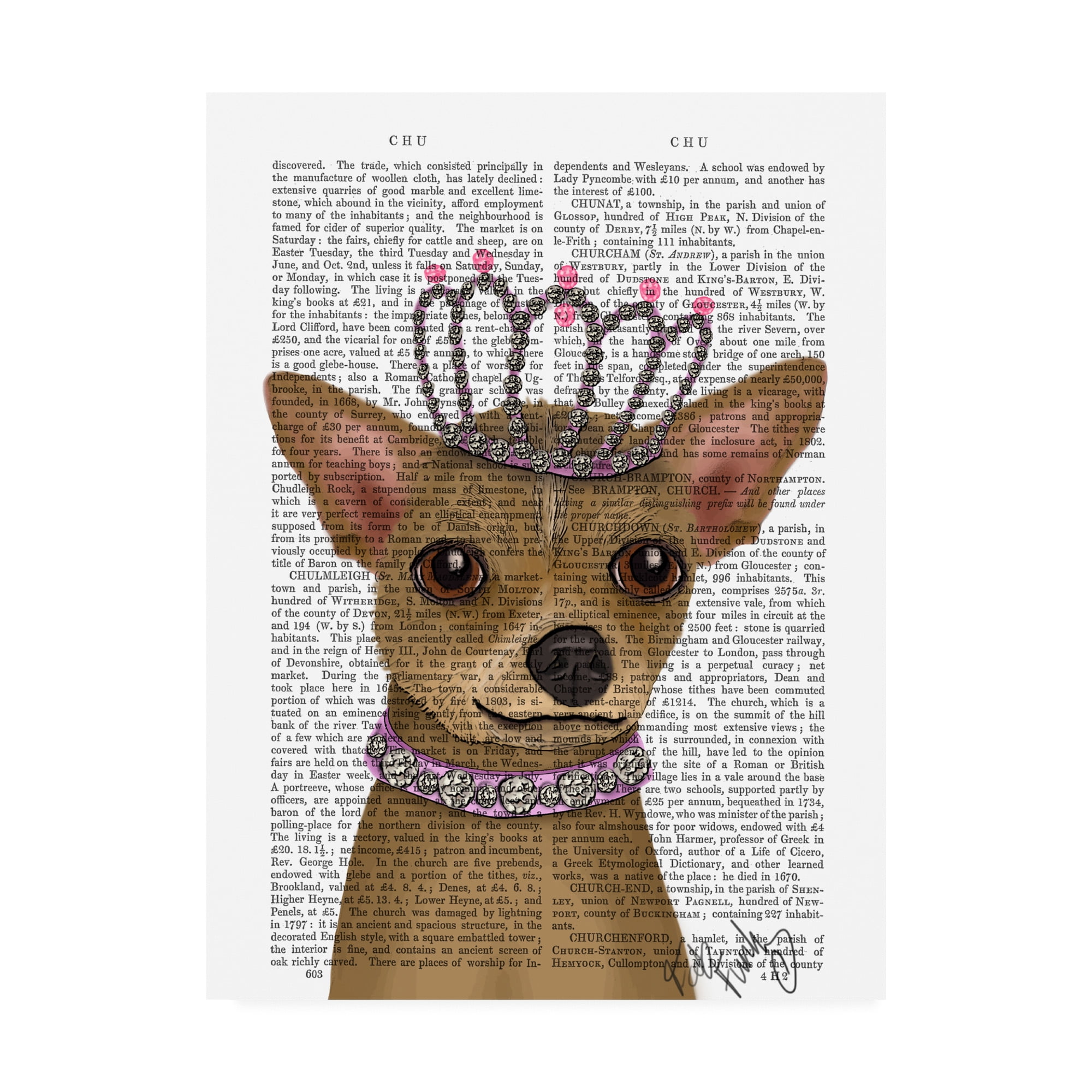 Trademark Fine Art 'Chihuahua And Tiara' Canvas Art by Fab Funky