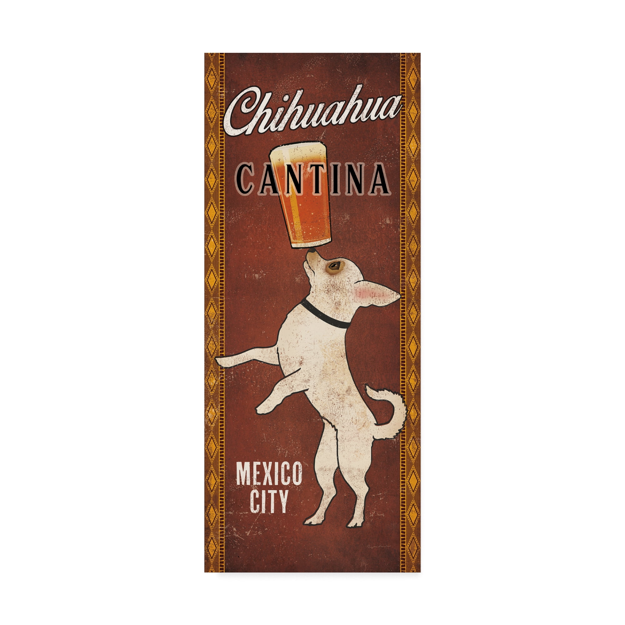 Trademark Fine Art 'Chihuahua Cantina Mexico City' Canvas Art by Ryan Fowler