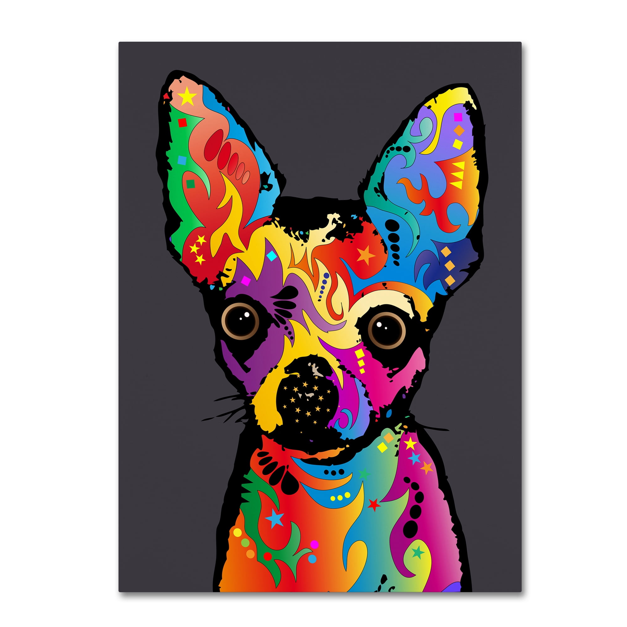 Trademark Fine Art "Chihuahua Dog Grey" Canvas Art by Michael Tompsett