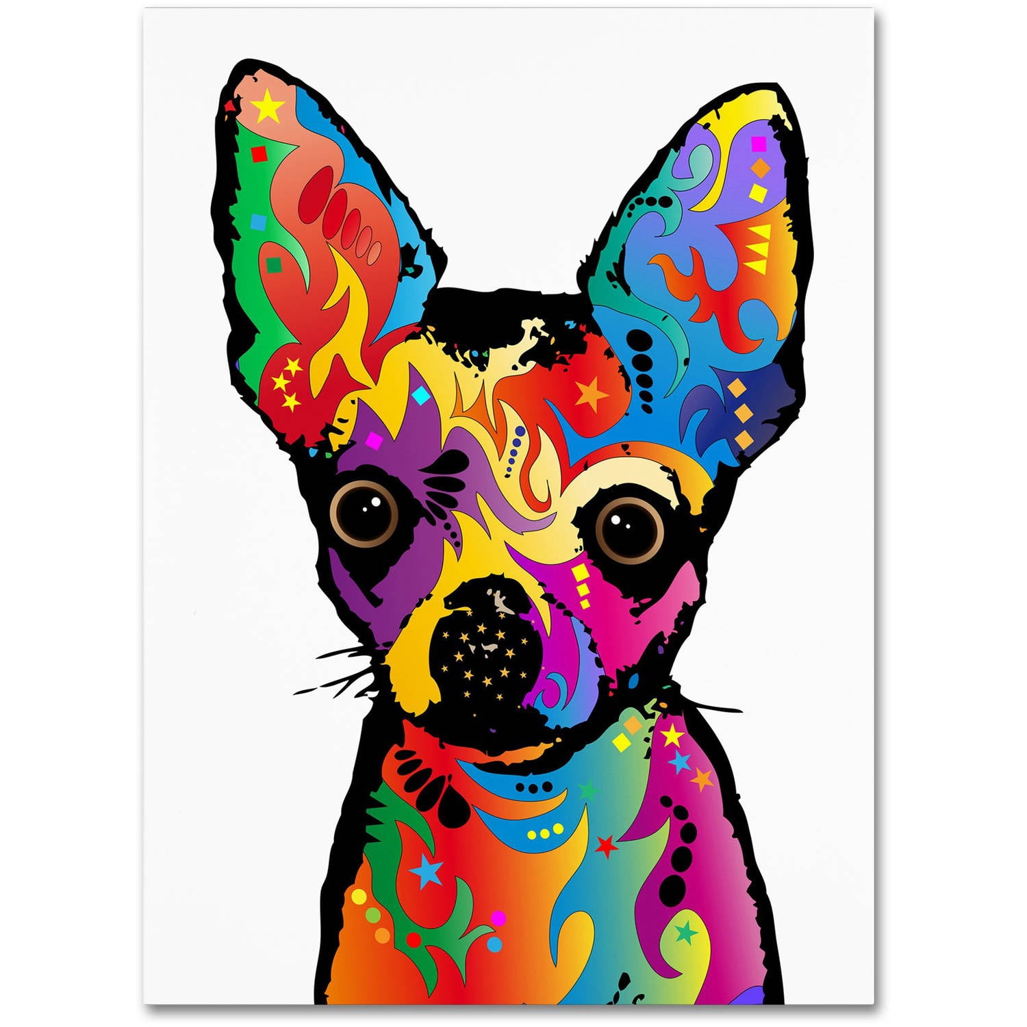 Trademark Fine Art "Chihuahua Dog White" Canvas Art by Michael Tompsett