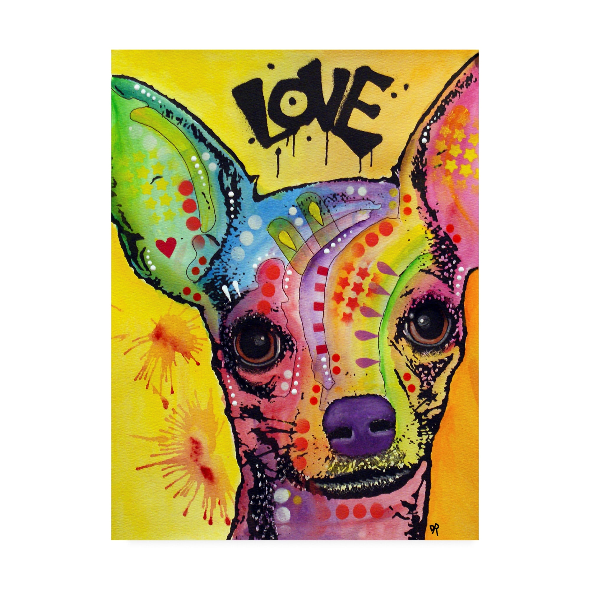 Trademark Fine Art 'Chihuahua Drip Love' Canvas Art by Dean Russo