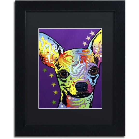 Trademark Fine Art "Chihuahua II" Canvas Art by Dean Russo, Black Matte, Black Frame