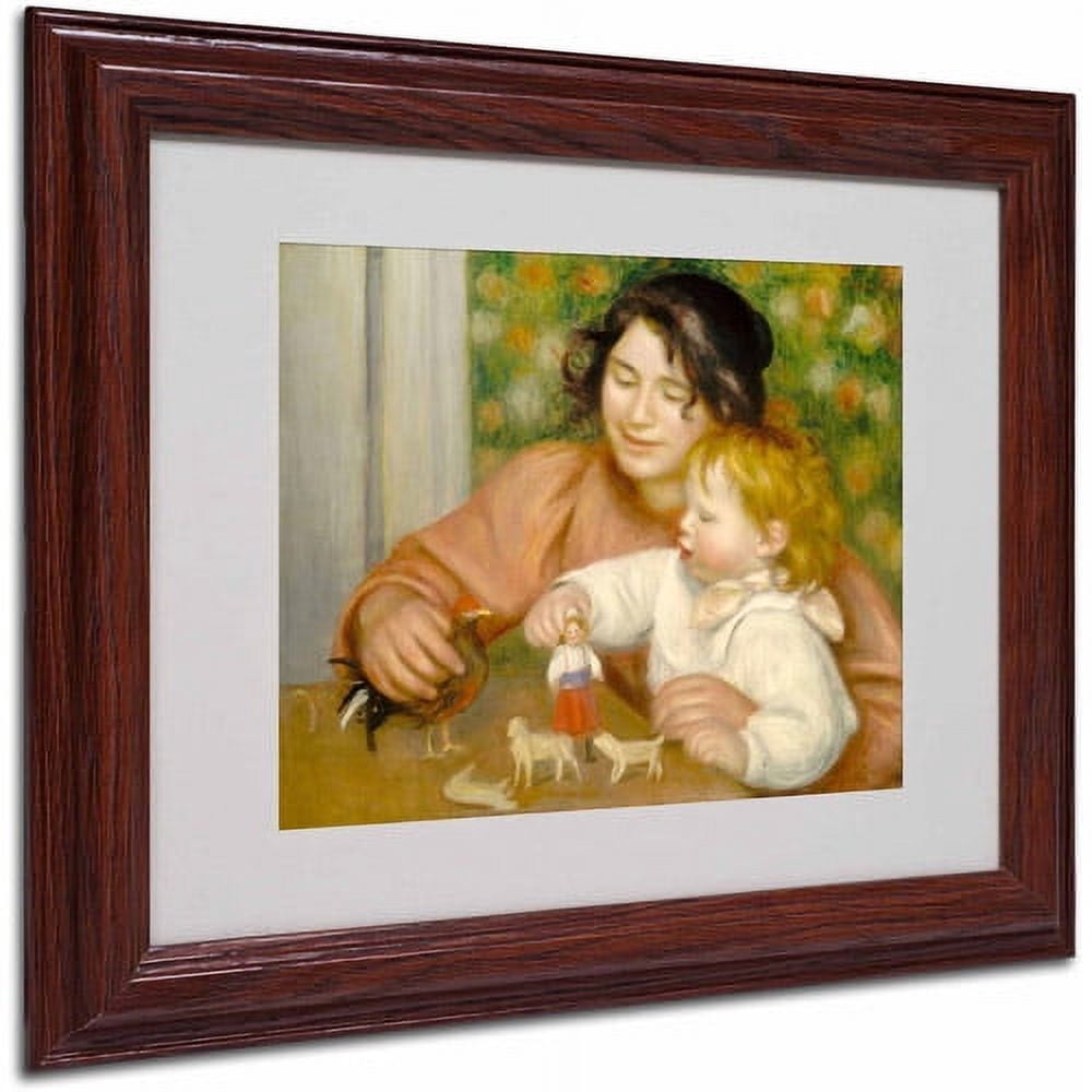 Trademark Fine Art "Child With Toys 1895-96" Canvas Art by Pierre Renoir, Wood Frame
