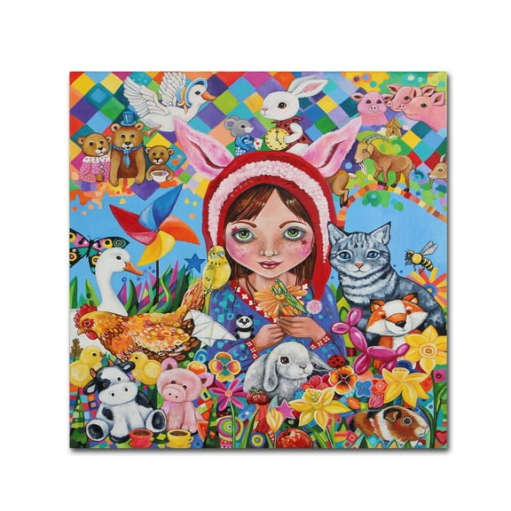 Trademark Fine Art 'Childhood Critters' Canvas Art by Lynda Bell