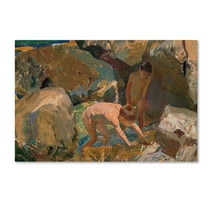 Trademark Fine Art 'Children Looking For Shellfish' Canvas Art by Joaquim Vayreda