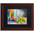 thumbnail image 1 of Trademark Fine Art "Chili Peppers" Canvas Art by Jennifer Redstreake Black Matte, Wood Frame, 1 of 4