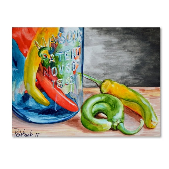 Trademark Fine Art "Chili Peppers" Canvas Art by Jennifer Redstreake