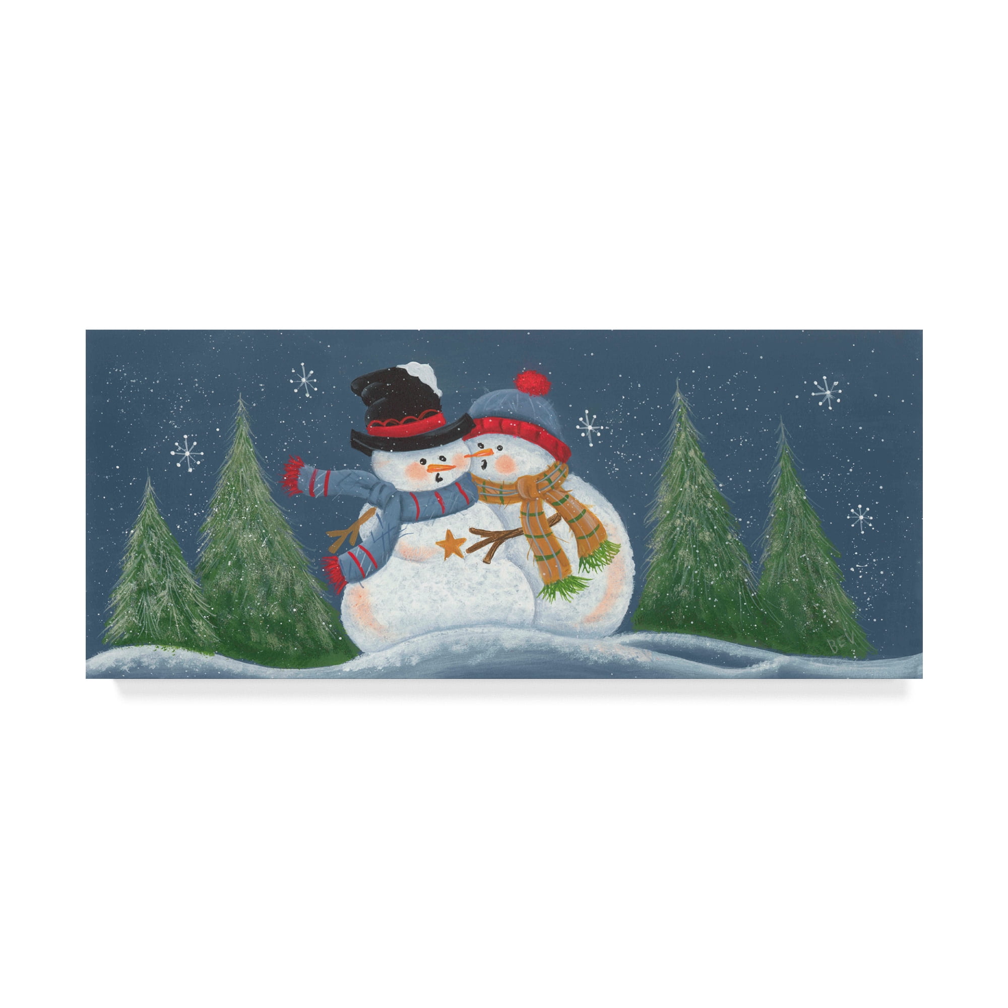 Trademark Fine Art 'Chilly Snowmen' Canvas Art by Beverly Johnston