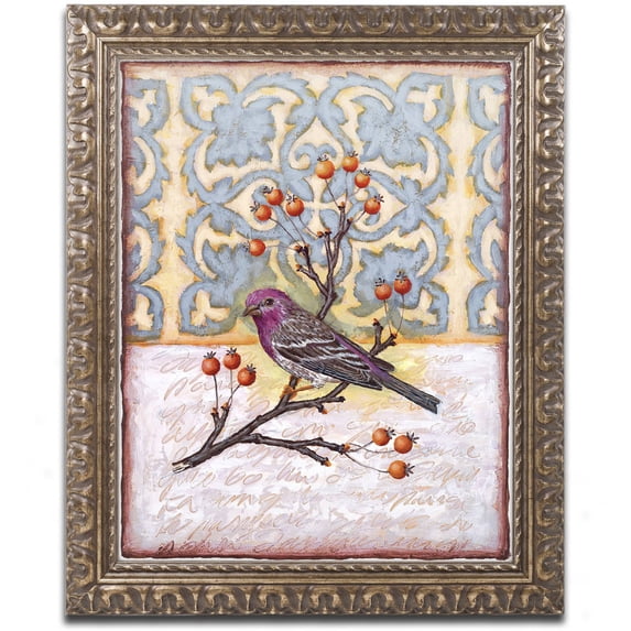 Trademark Fine Art 'Chilmark Finch' Canvas Art by Rachel Paxton, Gold Ornate Frame