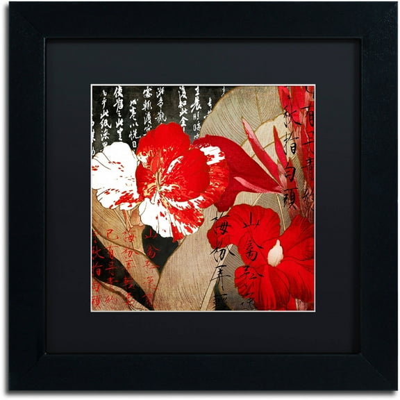 Trademark Fine Art "China Red I" Canvas Art by Color Bakery Black Matte, Black Frame