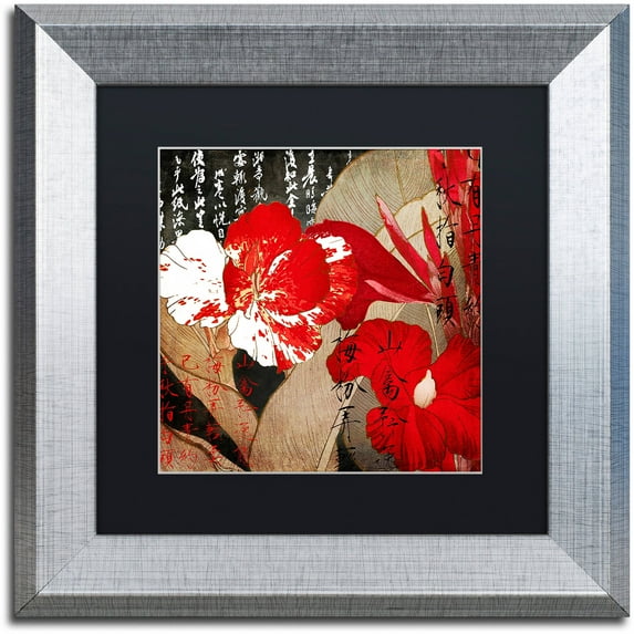 Trademark Fine Art "China Red I" Canvas Art by Color Bakery Black Matte, Silver Frame