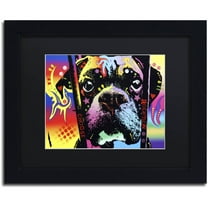 Trademark Fine Art "Choose Adoption Boxer" Canvas Art by Dean Russo, Black Matte, Black Frame