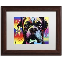 Trademark Fine Art "Choose Adoption Boxer" Canvas Art by Dean Russo, White Matte, Wood Frame