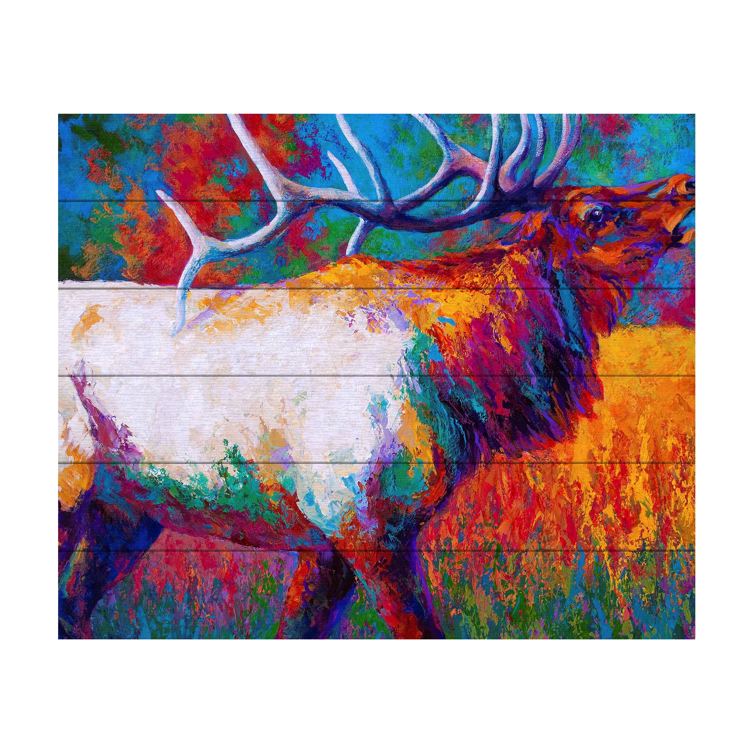 Marion Rose 'Chorus Elk' Wood Slat Art