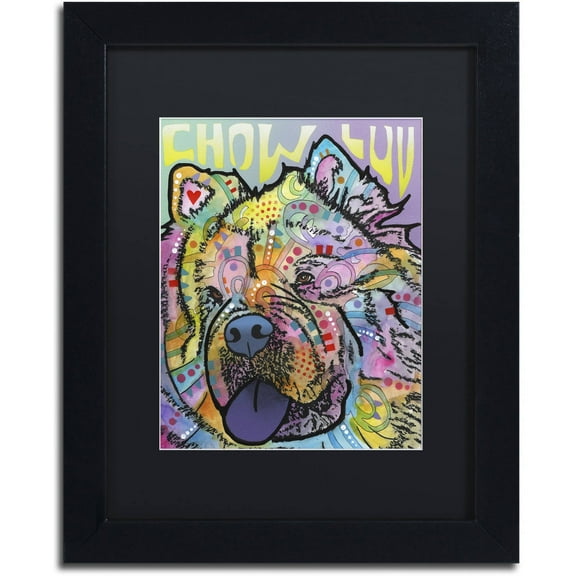 Trademark Fine Art 'Chow Love' Canvas Art by Dean Russo, Black Matte, Black Frame