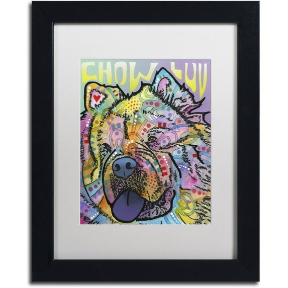 Trademark Fine Art 'Chow Love' Canvas Art by Dean Russo, White Matte, Black Frame