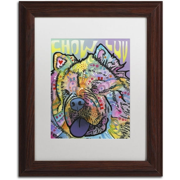 Trademark Fine Art 'Chow Love' Canvas Art by Dean Russo, White Matte, Wood Frame