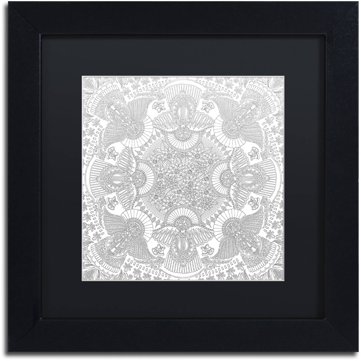 Trademark Fine Art "Christmas Angels" Canvas Art by Hello Angel, Black Matte, Black Frame