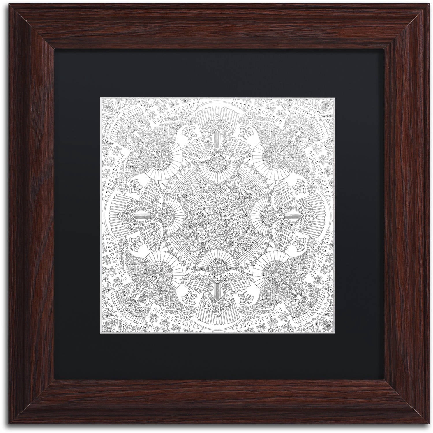 Trademark Fine Art "Christmas Angels" Canvas Art by Hello Angel, Black Matte, Wood Frame