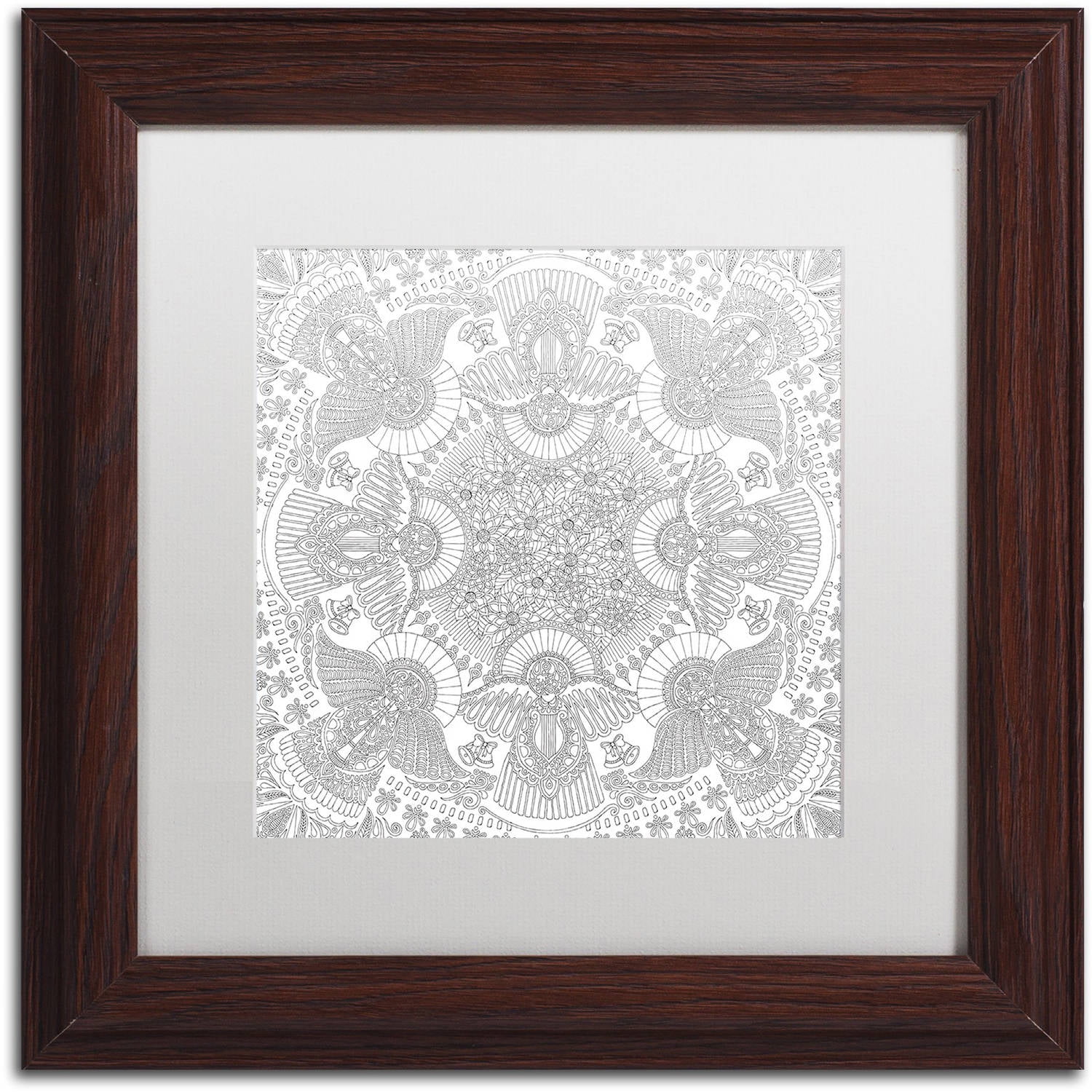 Trademark Fine Art "Christmas Angels" Canvas Art by Hello Angel, White Matte, Wood Frame