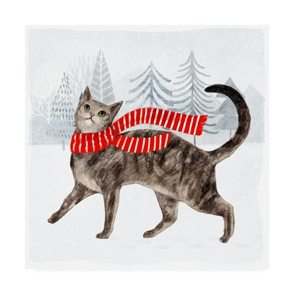 Trademark Fine Art 'Christmas Cats And Dogs I' Canvas Art by Victoria Borges