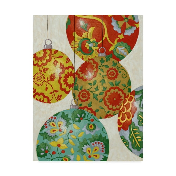 Trademark Fine Art 'Christmas Cheer Ornaments I' Canvas Art by Chariklia Zarris