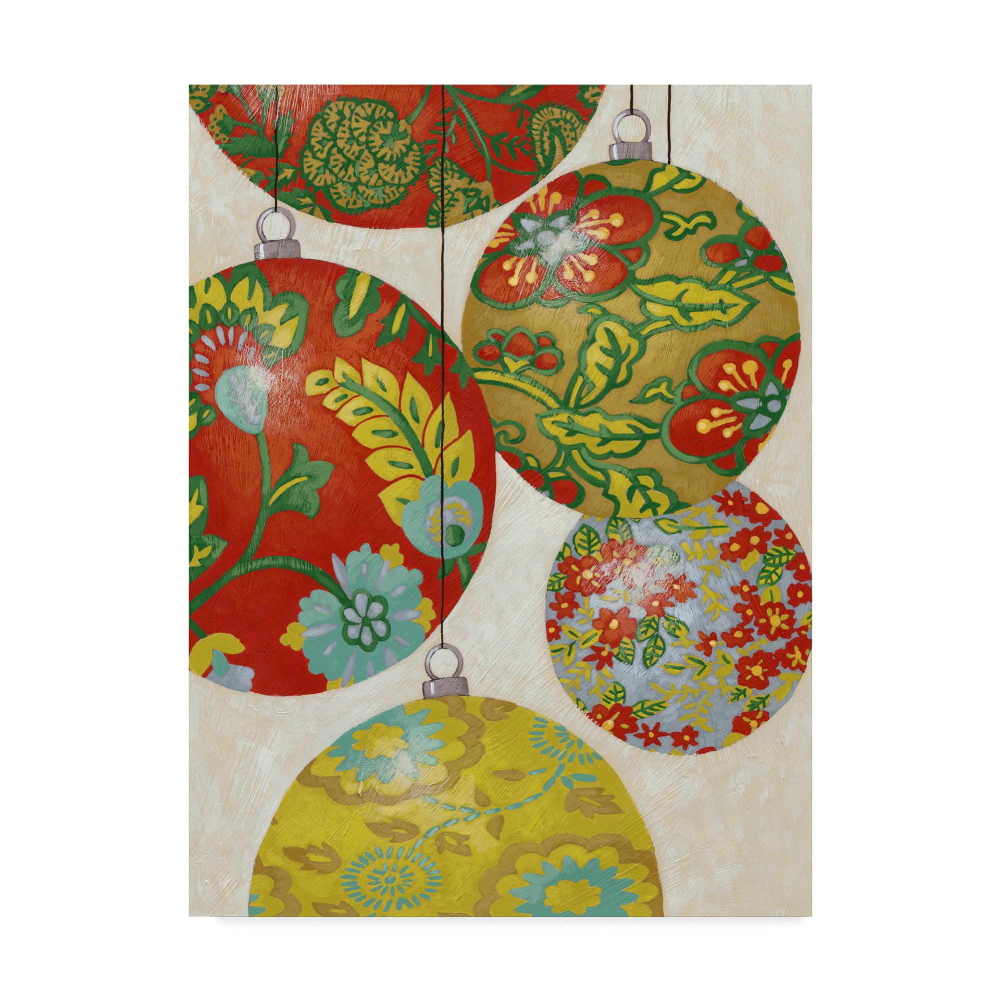 Trademark Fine Art 'Christmas Cheer Ornaments II' Canvas Art by Chariklia Zarris