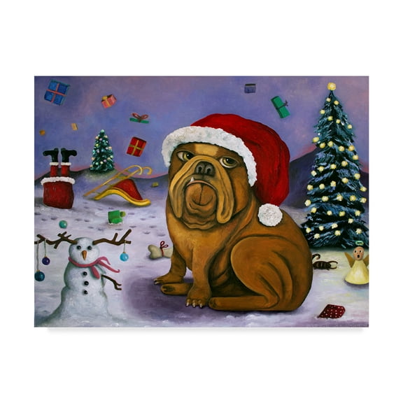 Trademark Fine Art 'Christmas Crash' Canvas Art by Leah Saulnier