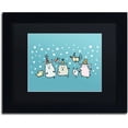 thumbnail image 1 of Trademark Fine Art "Christmas Creatures in Blue" Canvas Art by Carla Martell, Black Matte, Black Frame, 1 of 1