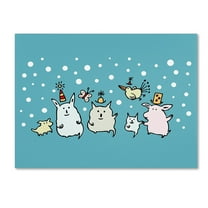 Trademark Fine Art "Christmas Creatures in Blue" Canvas Art by Carla Martell