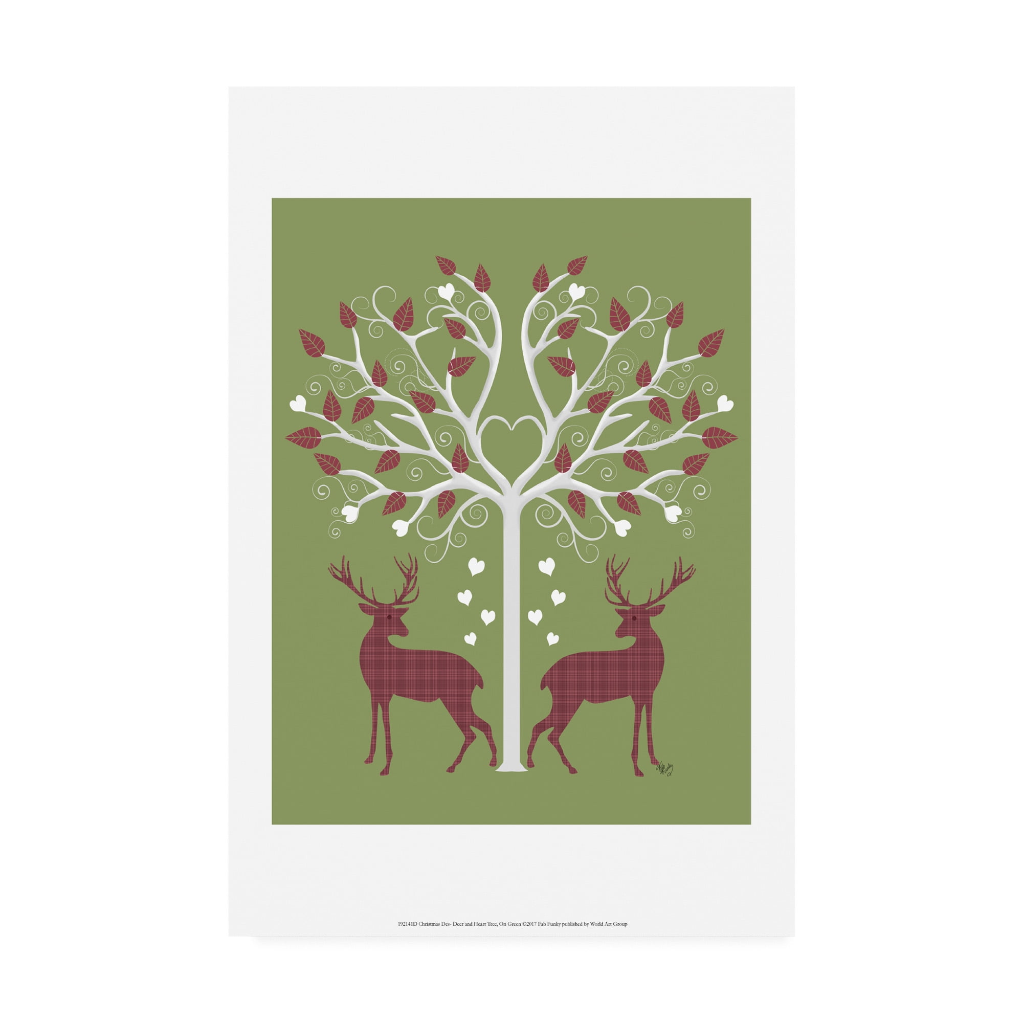 Trademark Fine Art 'Christmas Des Pink On Green' Canvas Art by Fab Funky