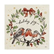 Trademark Fine Art 'Christmas Lovebirds IV' Canvas Art by Janelle Penner