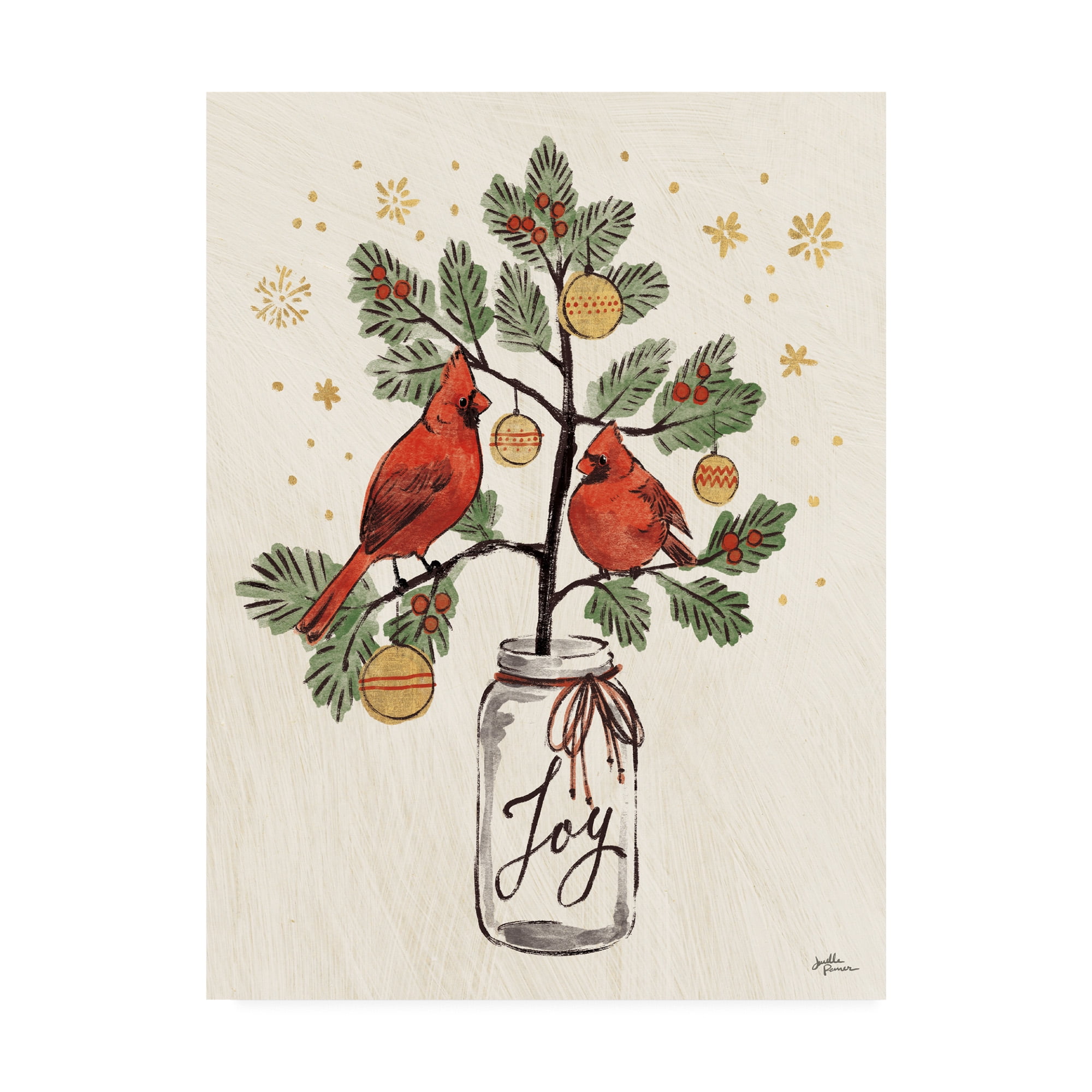 Trademark Fine Art 'Christmas Lovebirds XIV' Canvas Art by Janelle Penner