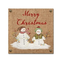 Trademark Fine Art 'Christmas On Burlap 1' Canvas Art by Jean Plout