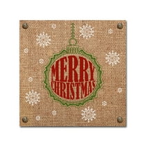 Trademark Fine Art 'Christmas On Burlap 3' Canvas Art by Jean Plout