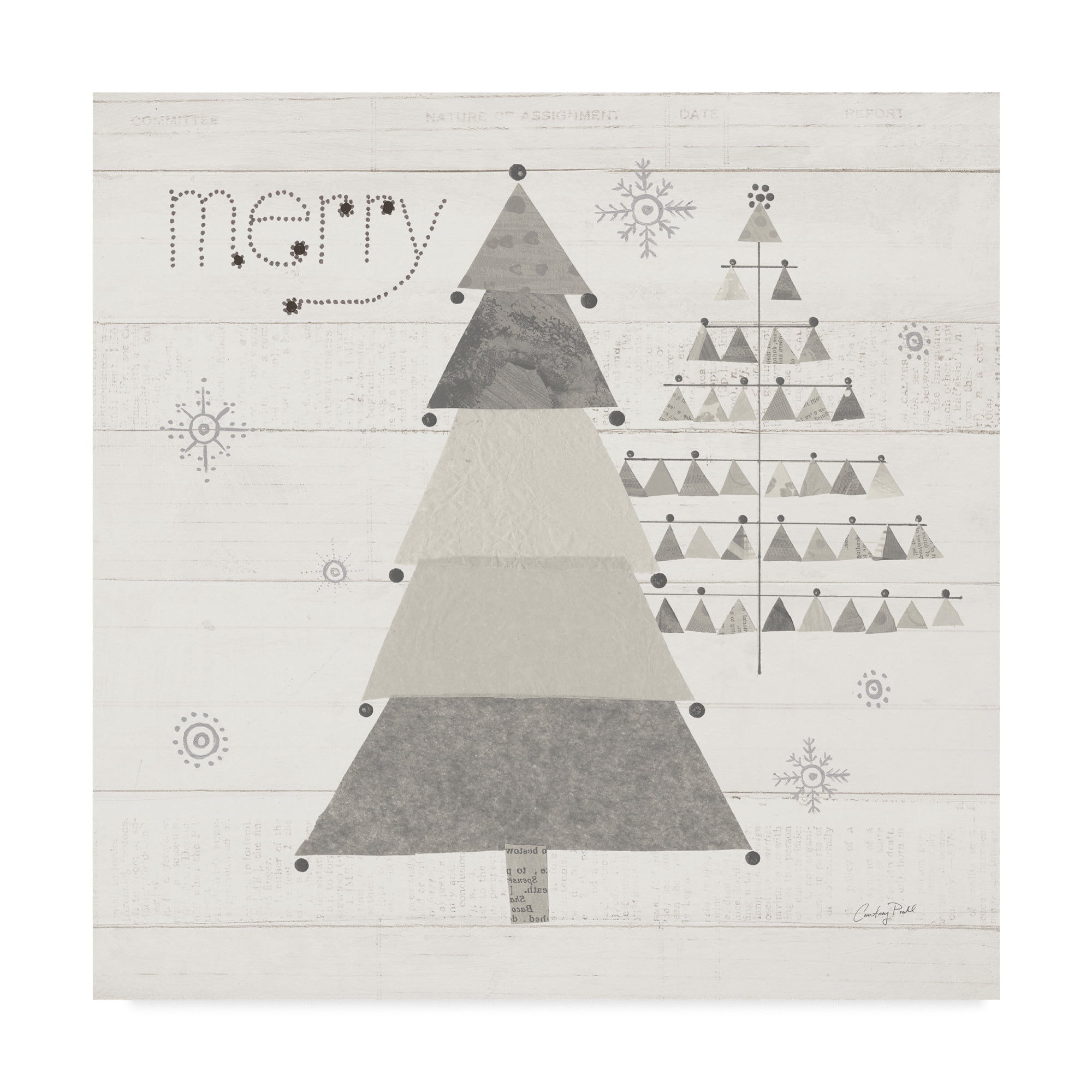 Trademark Fine Art 'Christmas Patchwork I Neutral' Canvas Art by Courtney Prahl