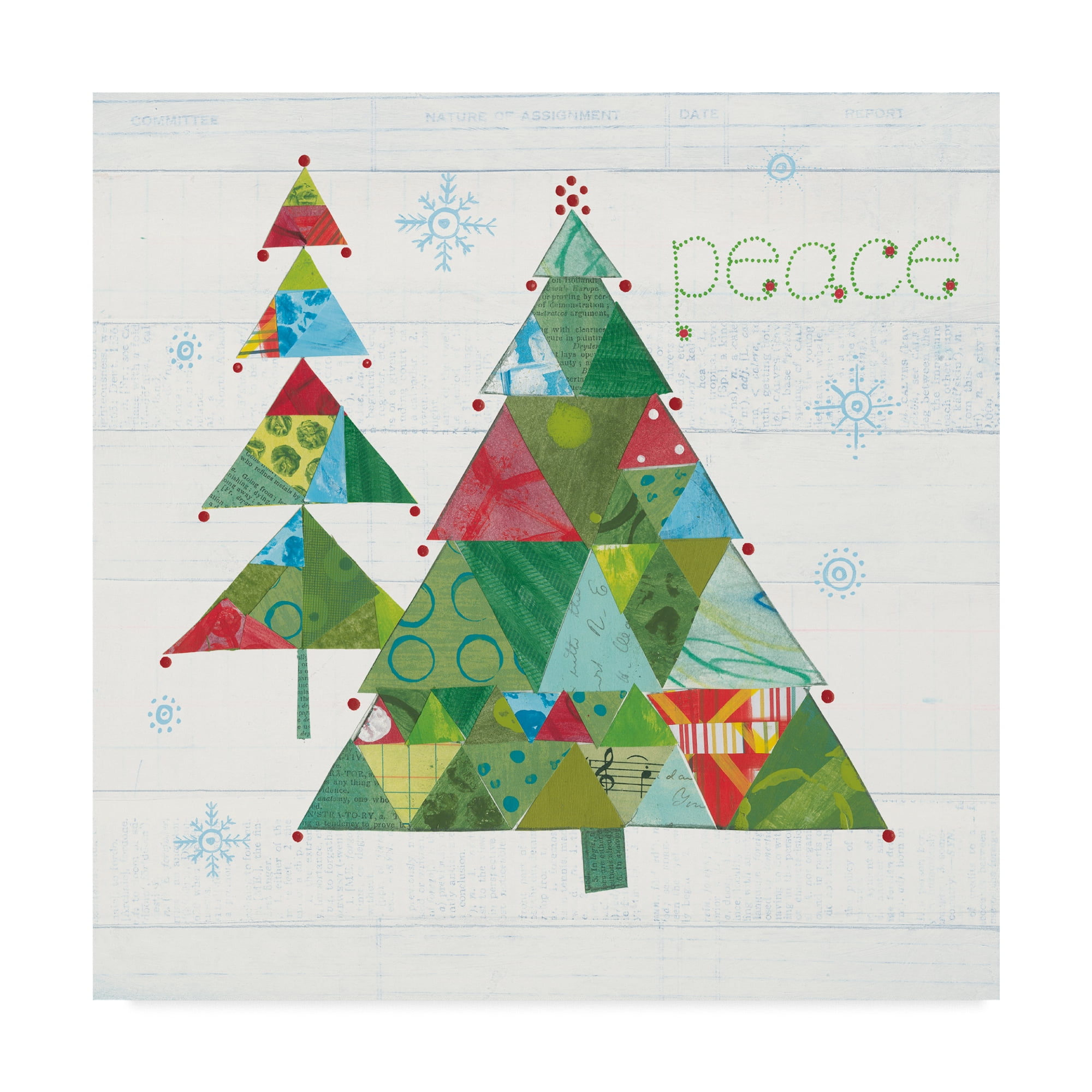 Trademark Fine Art 'Christmas Patchwork IV' Canvas Art by Courtney Prahl