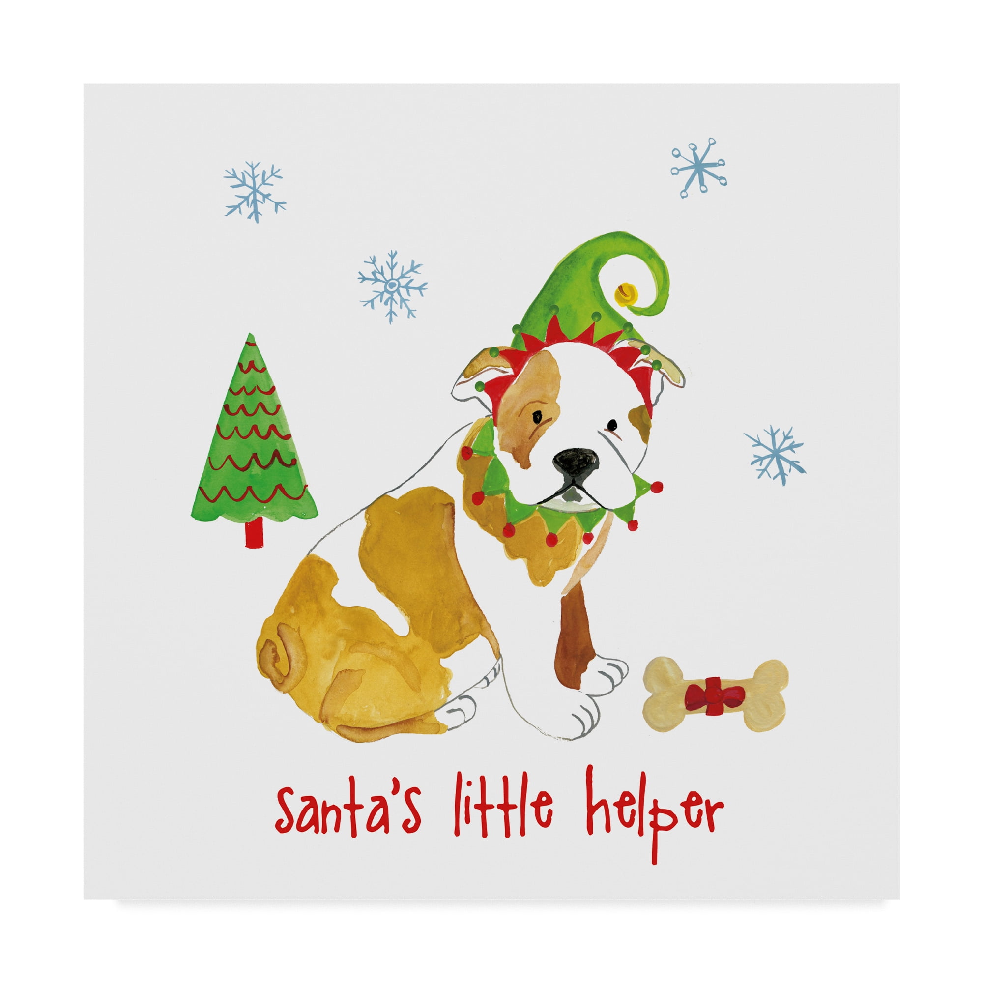 Trademark Fine Art 'Christmas Puppers I' Canvas Art by Farida Zaman