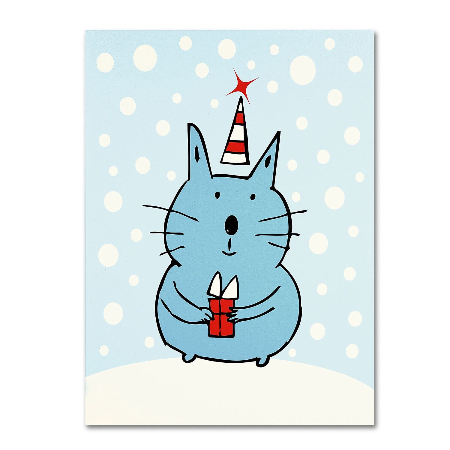 Trademark Fine Art "Christmas Snow Cat" Canvas Art by Carla Martell