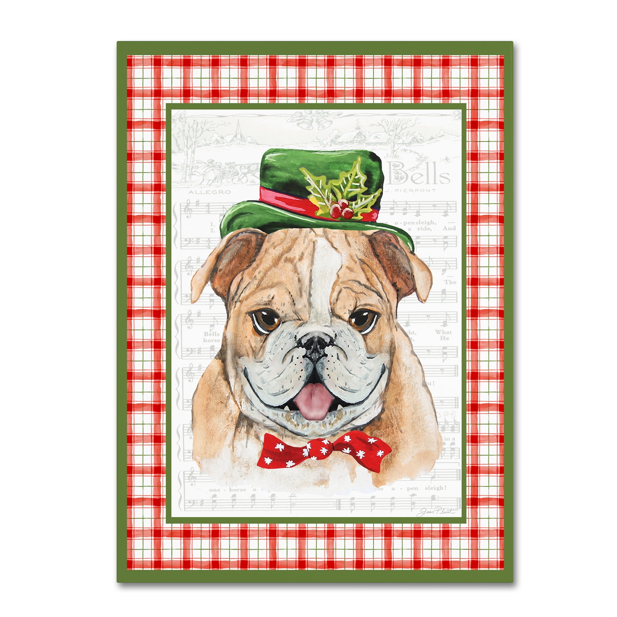 Trademark Fine Art 'Christmas Song Dogs 3' Canvas Art by Jean Plout