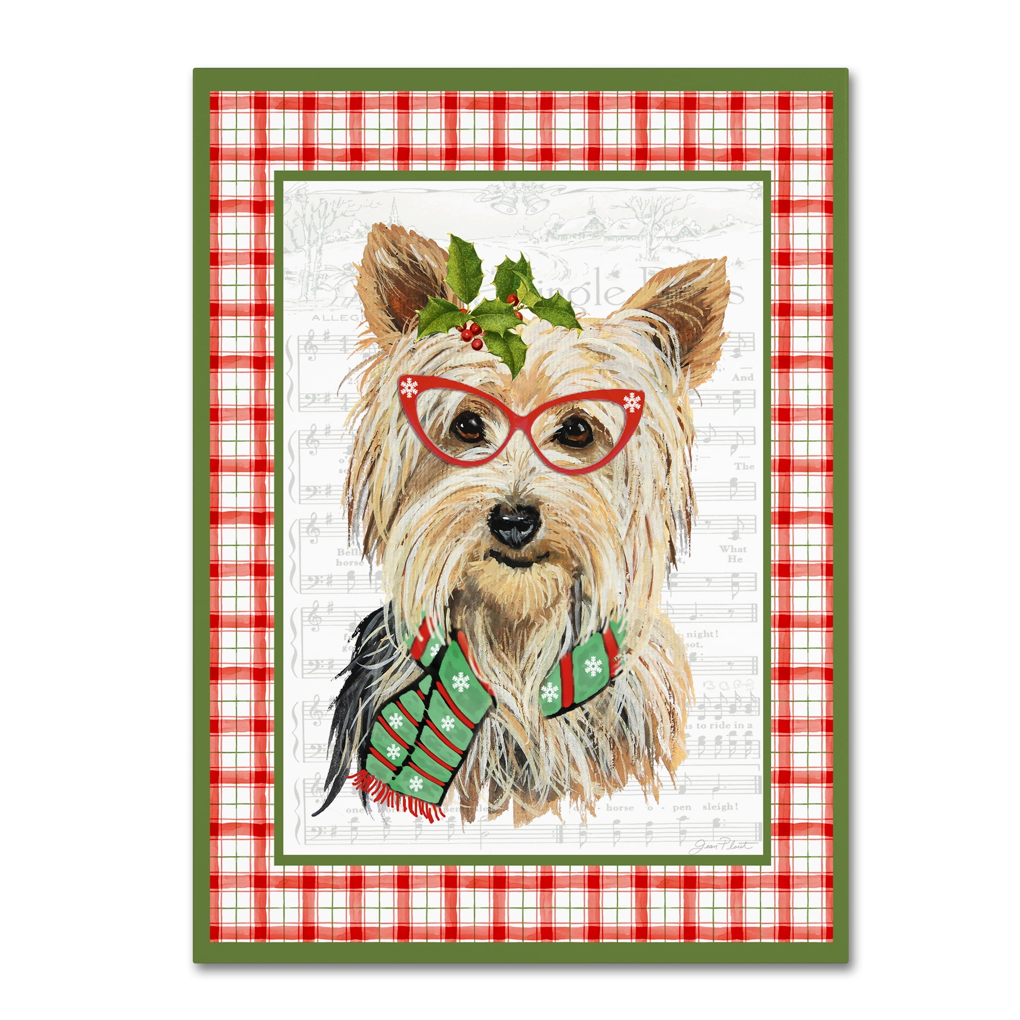 Trademark Fine Art 'Christmas Song Dogs 5' Canvas Art by Jean Plout