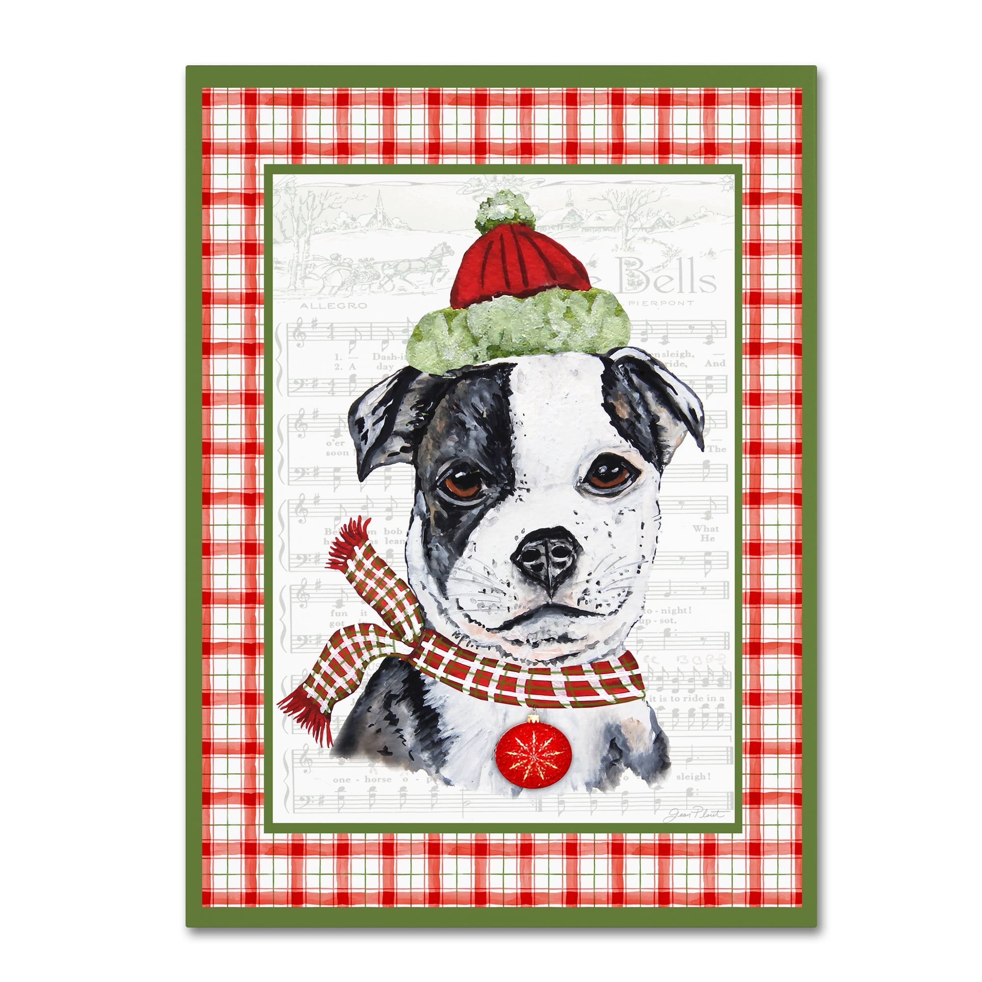 Trademark Fine Art 'Christmas Song Dogs 7' Canvas Art by Jean Plout