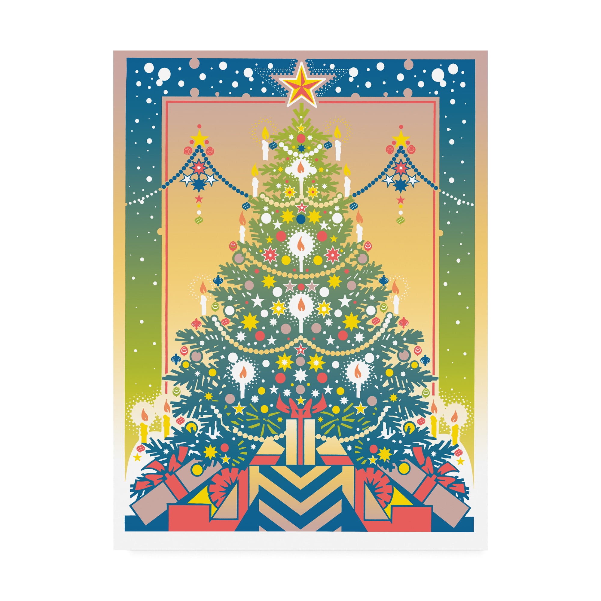 Colorful Abstract Christmas Tree Canvas Art in 18 x 24