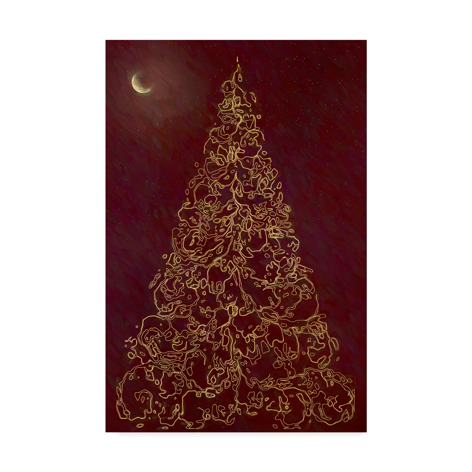 Trademark Fine Art 'Christmas Tree In Moonlight' Canvas Art by Cora Niele
