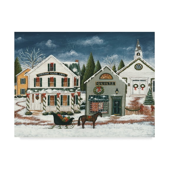 Trademark Fine Art 'Christmas Village I Dark Crop' Canvas Art by David Carter Brown